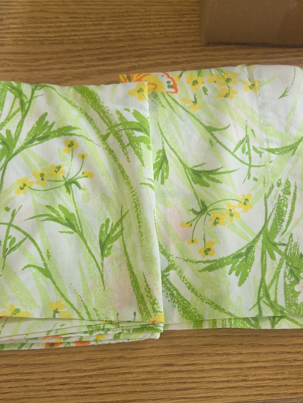 Vintage Sping Meadow Full Sheet Set Spring Butterflys 1970s